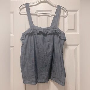 J Crew Chambray blue sleeveless blouse tank top size 8